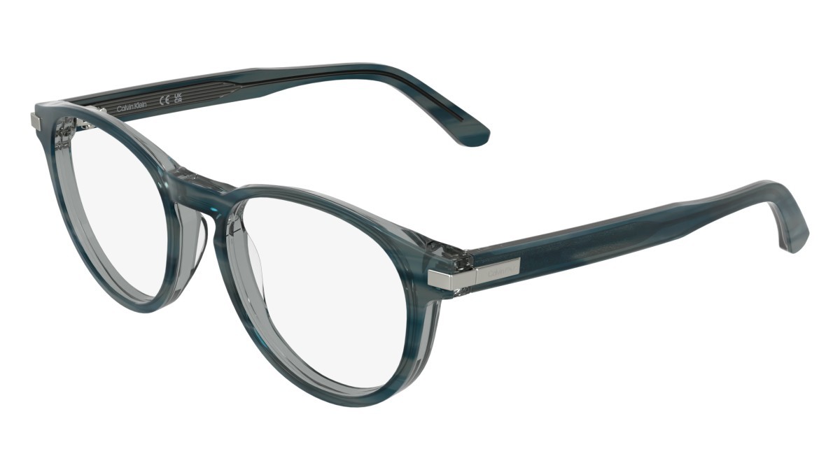 Eyeglasses Calvin Klein CK26513 (417) color transparent striped blue shape round 