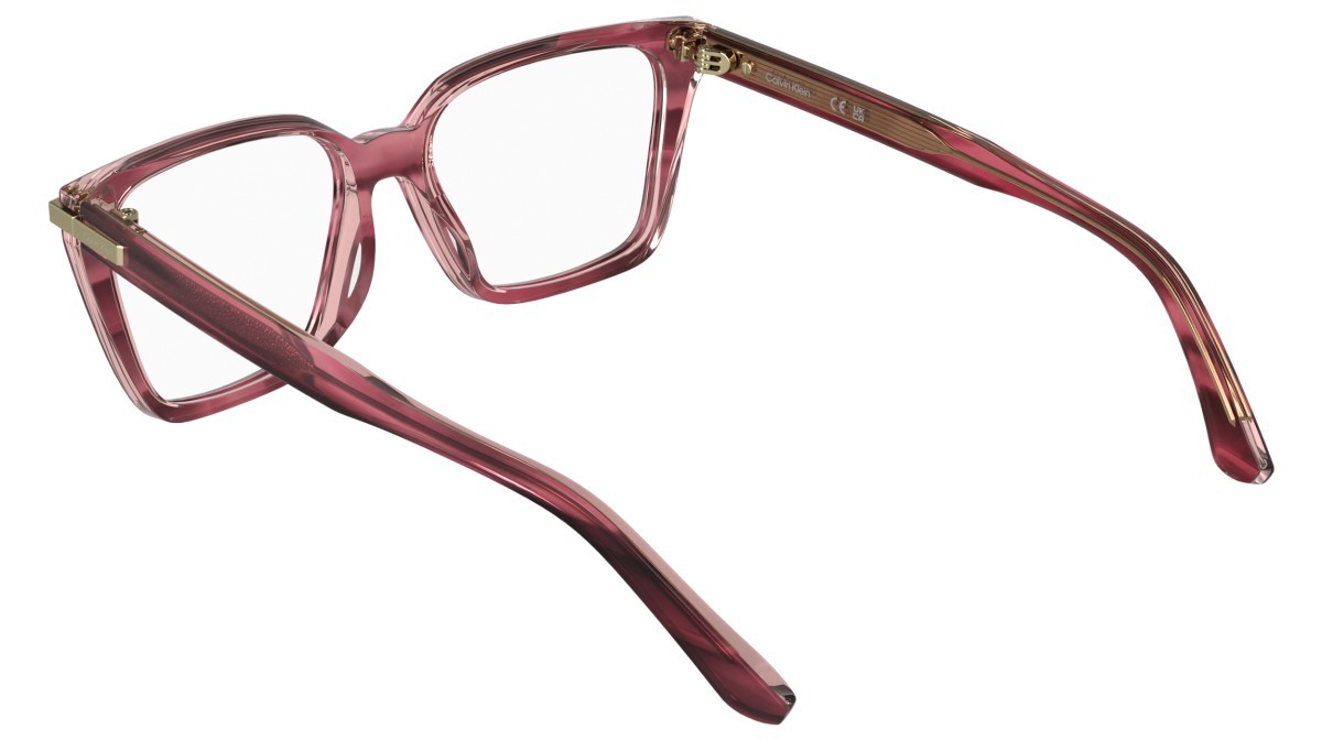 Eyeglasses Calvin Klein CK26515 (604) color transparent striped burgundy shape cat eye 