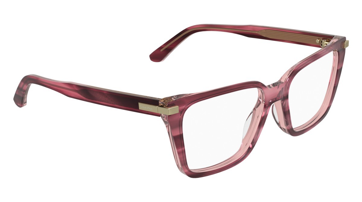 Eyeglasses Calvin Klein CK26515 (604) color transparent striped burgundy shape cat eye 
