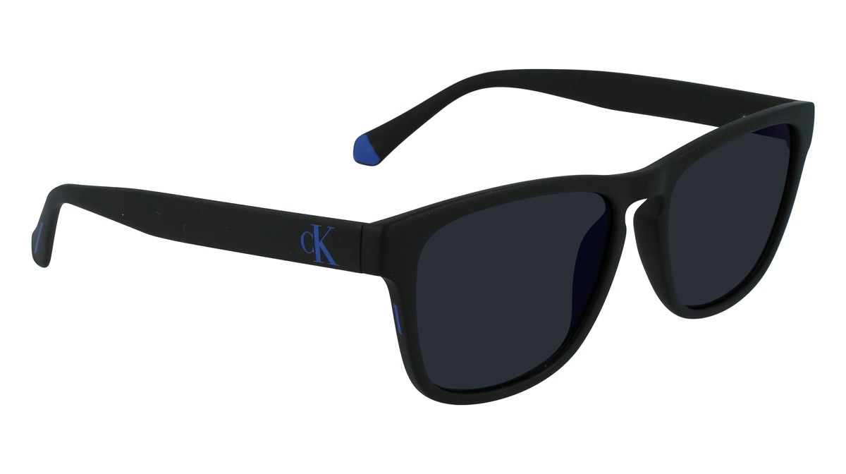 Sonnenbrillen Calvin Klein Jeans CKJ21623S (002) farbe matte black form rechteckig gläser solid grey/blue mirror