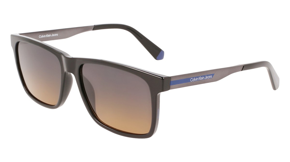 Sunglasses Calvin Klein Jeans CKJ21624S (001) color black shape rectangle lenses gradient petrol/brown