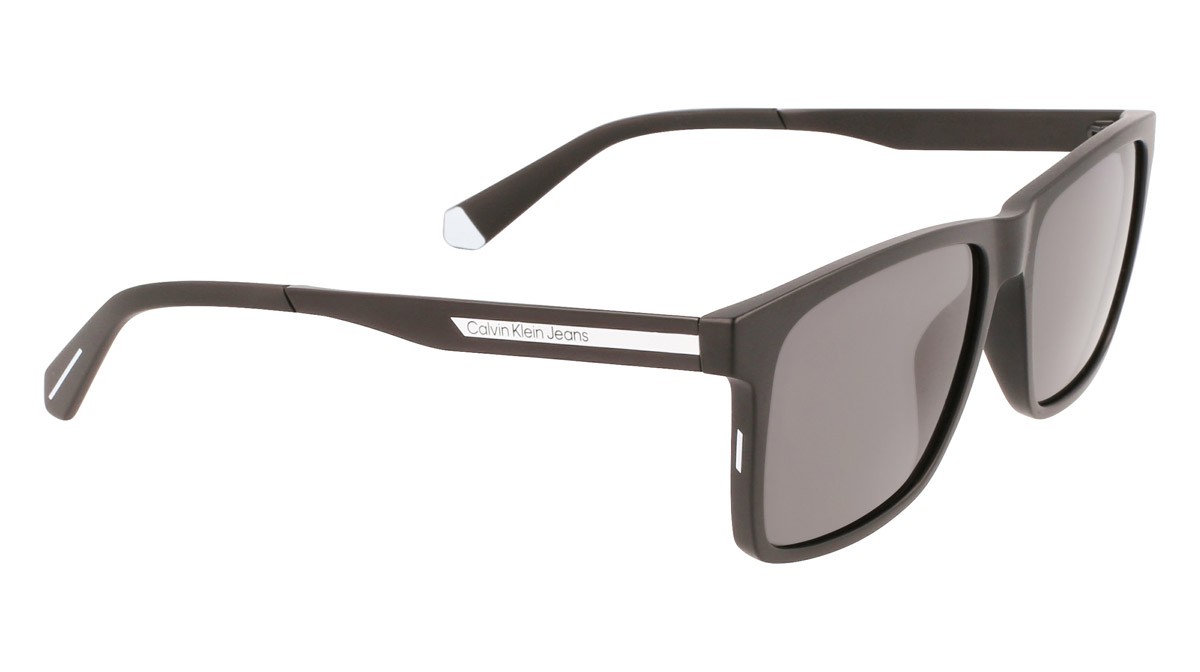 Sunglasses Calvin Klein Jeans CKJ21624S (002) color matte black shape rectangle lenses solid grey