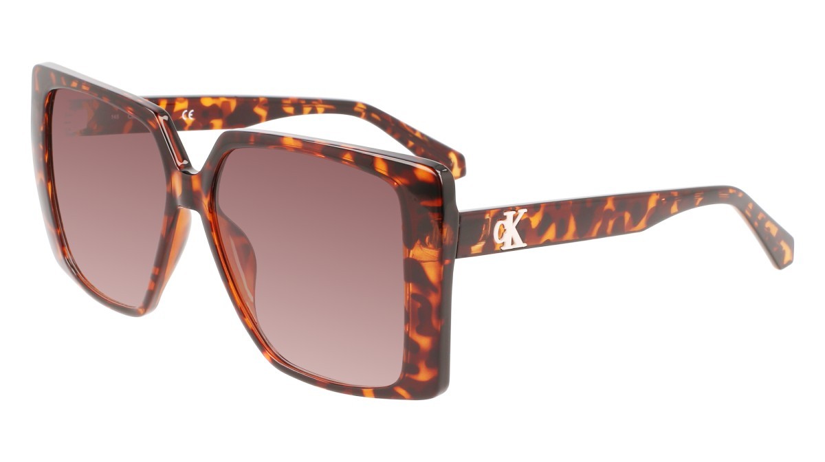 Sonnenbrillen Calvin Klein Jeans CKJ22607S (240) farbe tortoise form quadratisch gläser gradient brown/rose