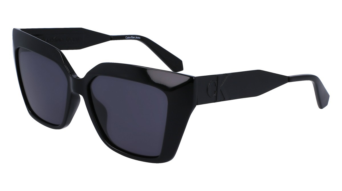Sonnenbrillen Calvin Klein Jeans CKJ22639S (001) farbe black form schmetterling gläser solid smoke