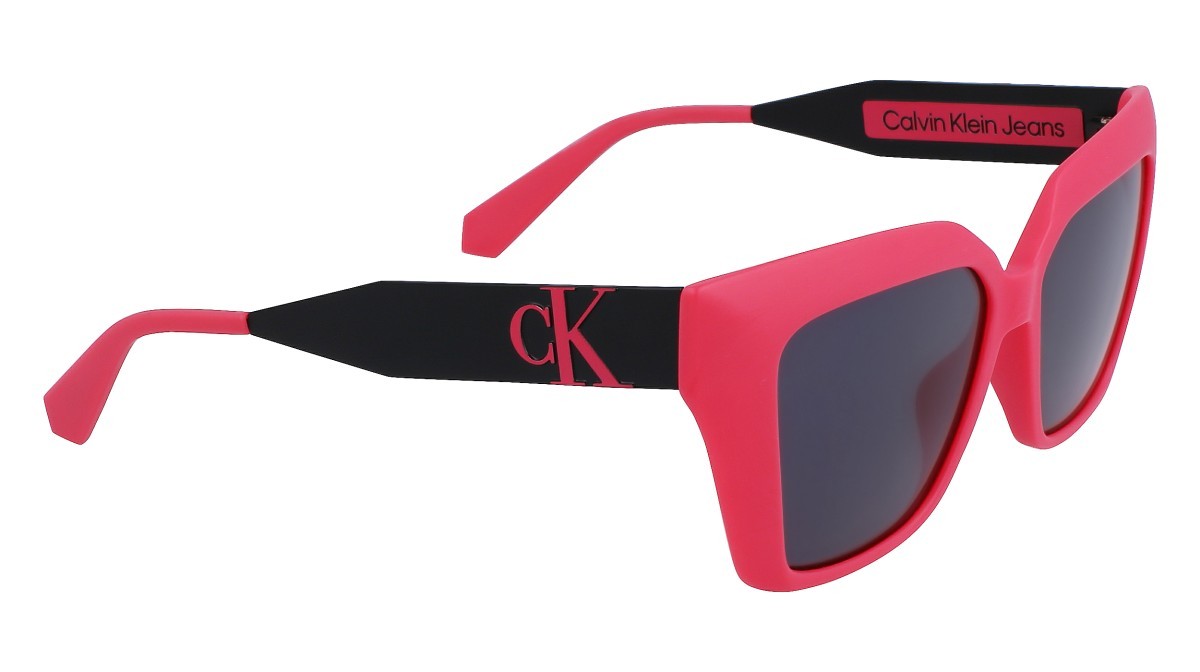 Sonnenbrillen Calvin Klein Jeans CKJ22639S (675) farbe pink form schmetterling gläser solid grey