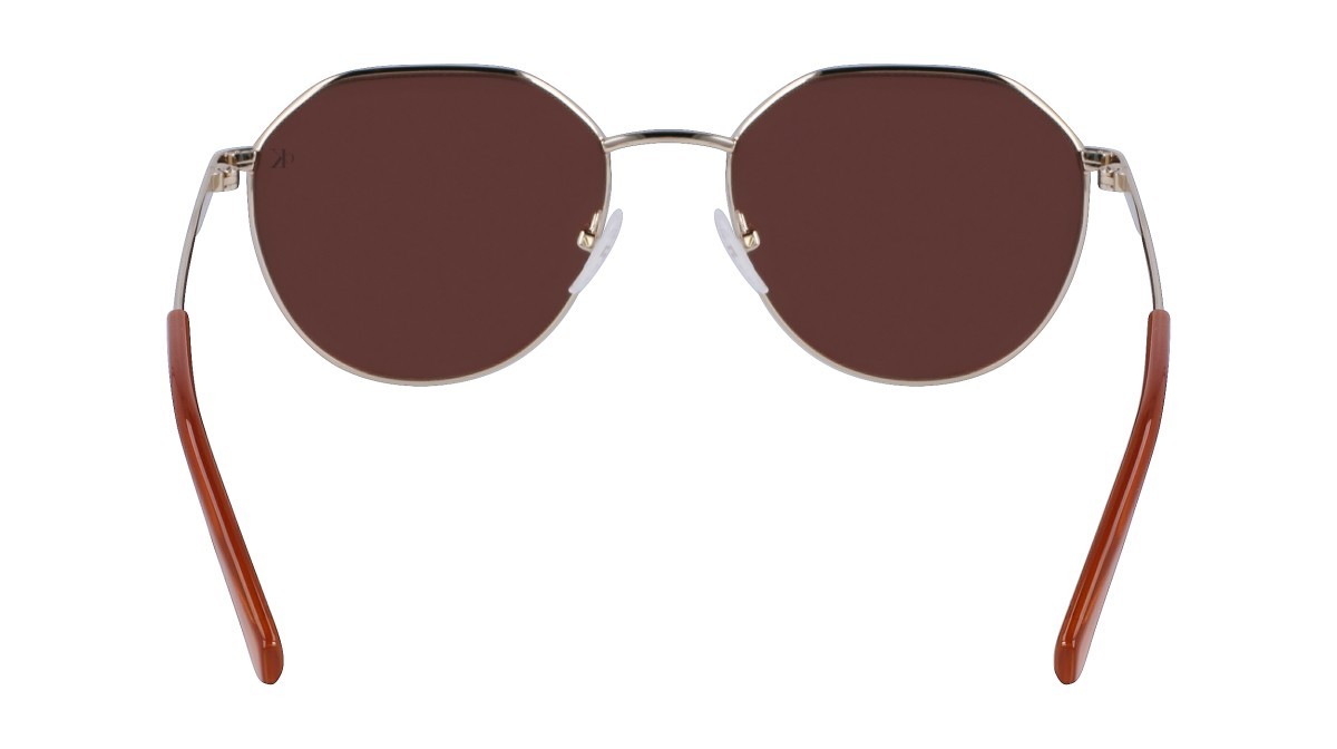 Sonnenbrillen Calvin Klein Jeans CKJ23201S (717) farbe gold form rund gläser solid brown