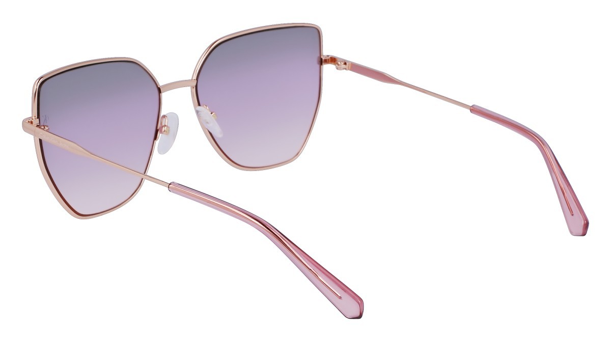 Sonnenbrillen Calvin Klein Jeans CKJ23202S (770) farbe rose gold form schmetterling gläser green violet rose