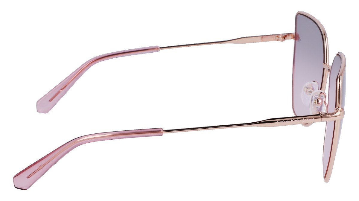 Sonnenbrillen Calvin Klein Jeans CKJ23202S (770) farbe rose gold form schmetterling gläser green violet rose