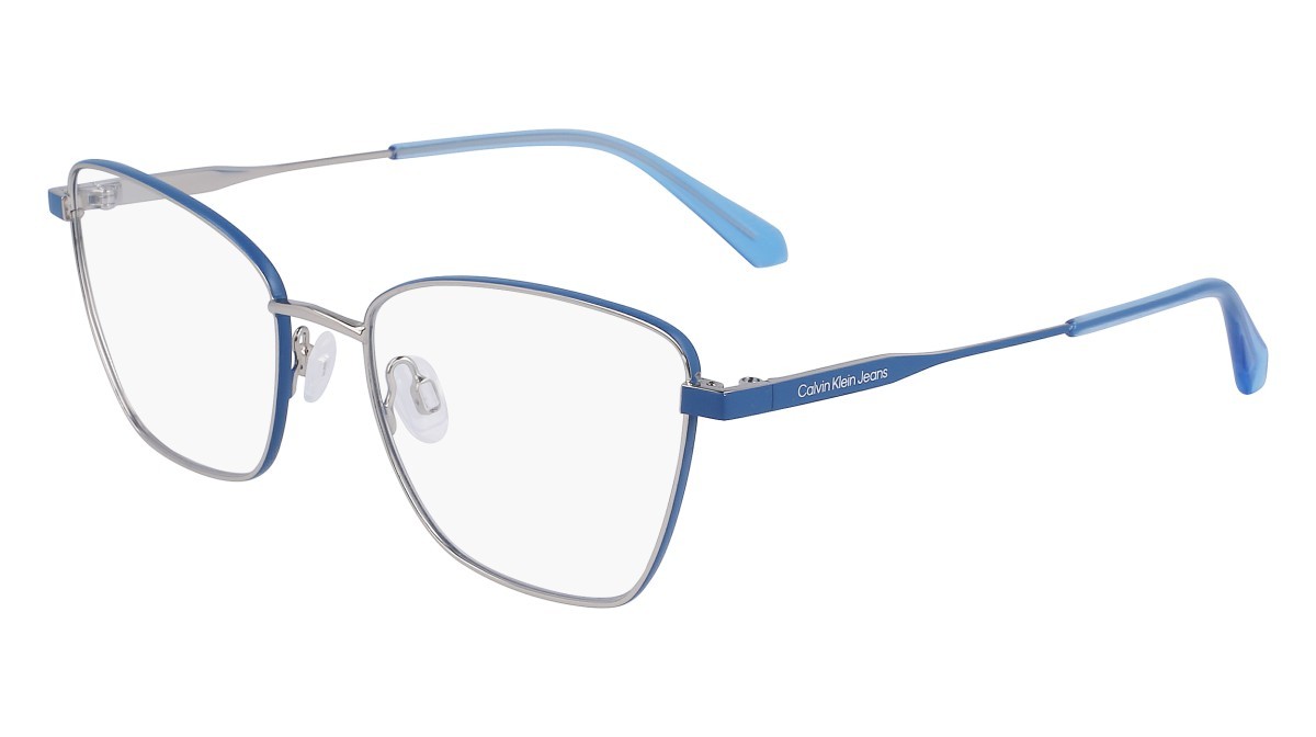 Brillen Calvin Klein Jeans CKJ23204 (044) farbe silver / blue form cat-eye 