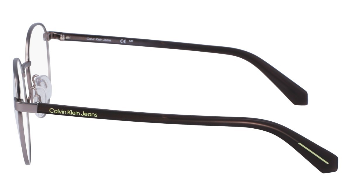 Brillen Calvin Klein Jeans CKJ23221CLIP-ON (016) farbe ruthenium form pantos gläser solid brown revo hiper red