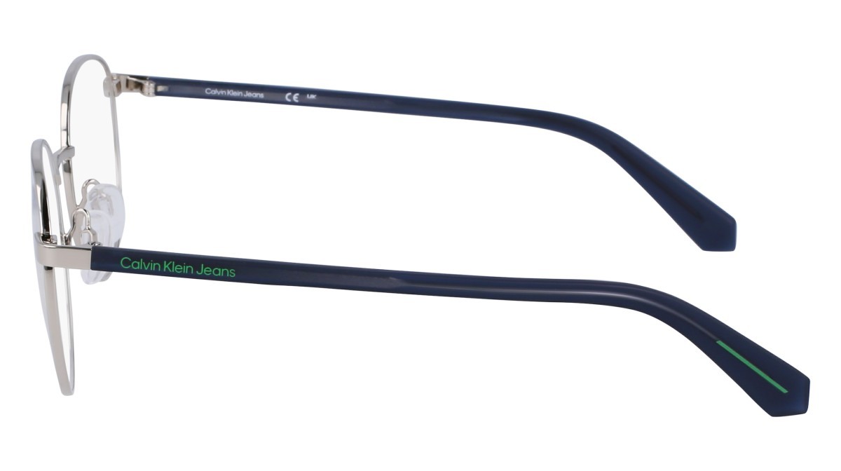 Brillen Calvin Klein Jeans CKJ23221CLIP-ON (040) farbe silver form pantos gläser solid green