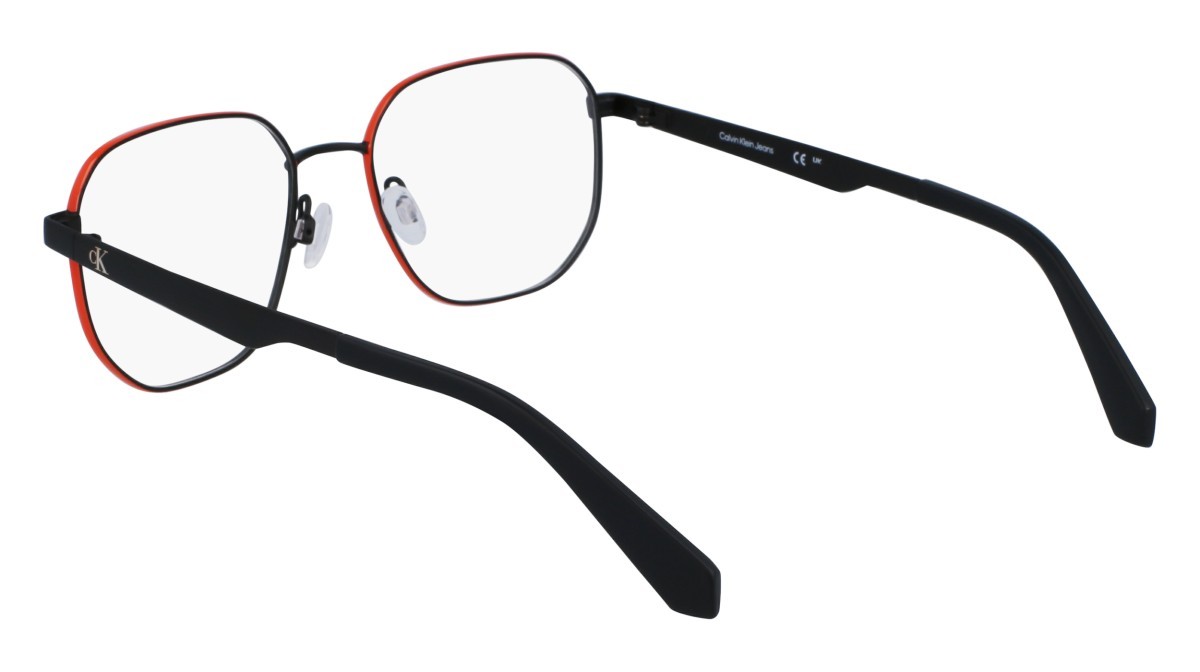 Brillen Calvin Klein Jeans CKJ23222 (002) farbe matte black/orange form rechteckig 