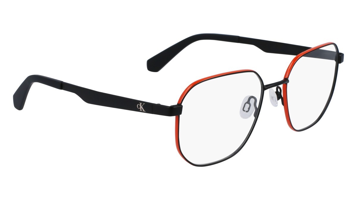 Brillen Calvin Klein Jeans CKJ23222 (002) farbe matte black/orange form rechteckig 