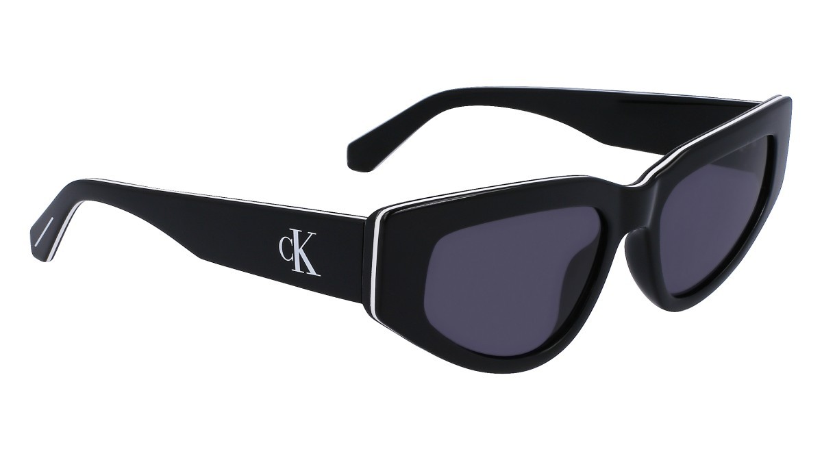 Sonnenbrillen Calvin Klein Jeans CKJ23603S (001) farbe black form cat-eye gläser solid grey