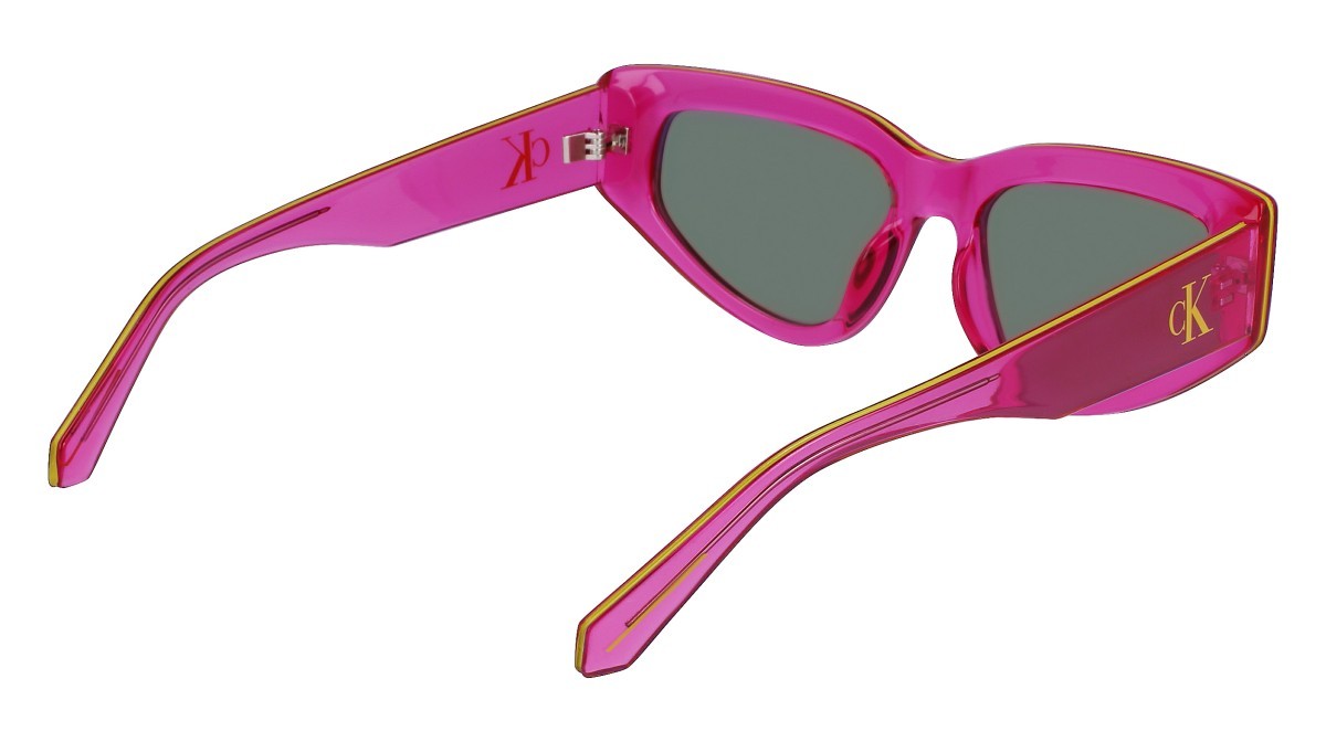Sonnenbrillen Calvin Klein Jeans CKJ23603S (675) farbe pink form cat-eye gläser solid green