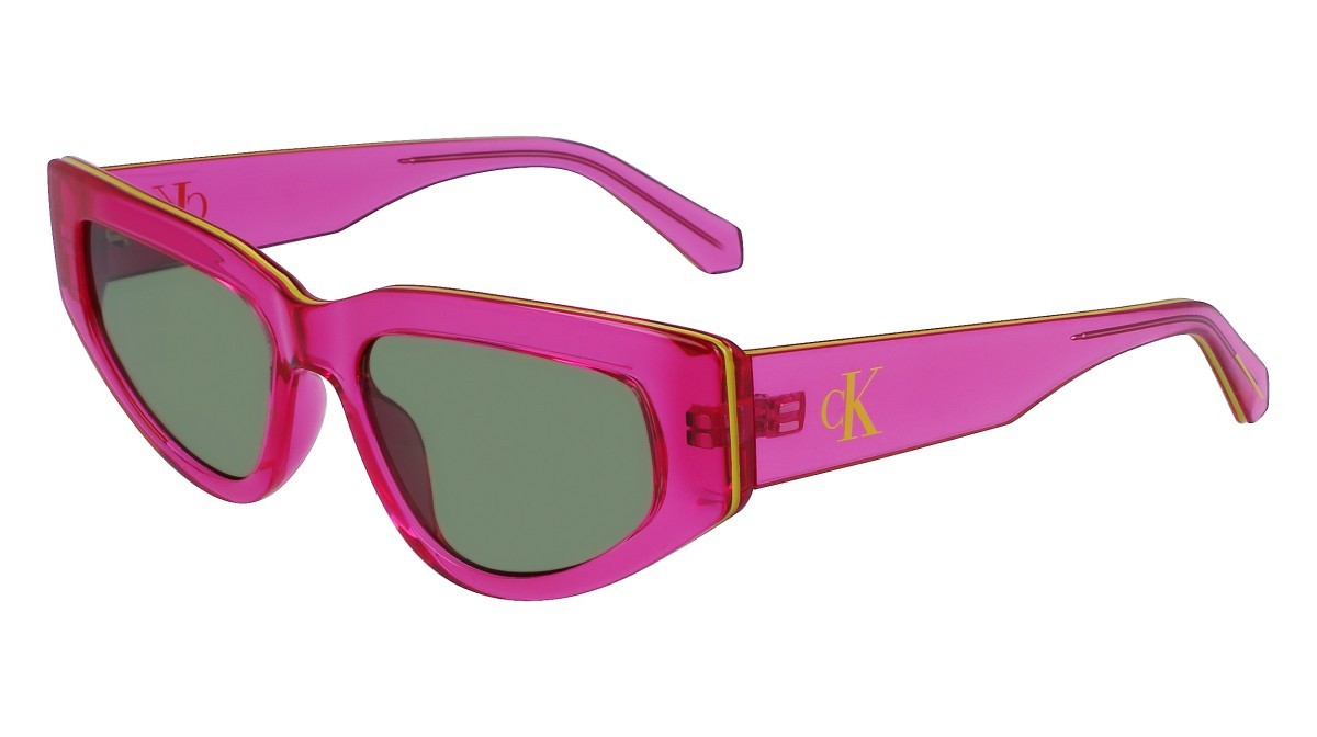 Sonnenbrillen Calvin Klein Jeans CKJ23603S (675) farbe pink form cat-eye gläser solid green