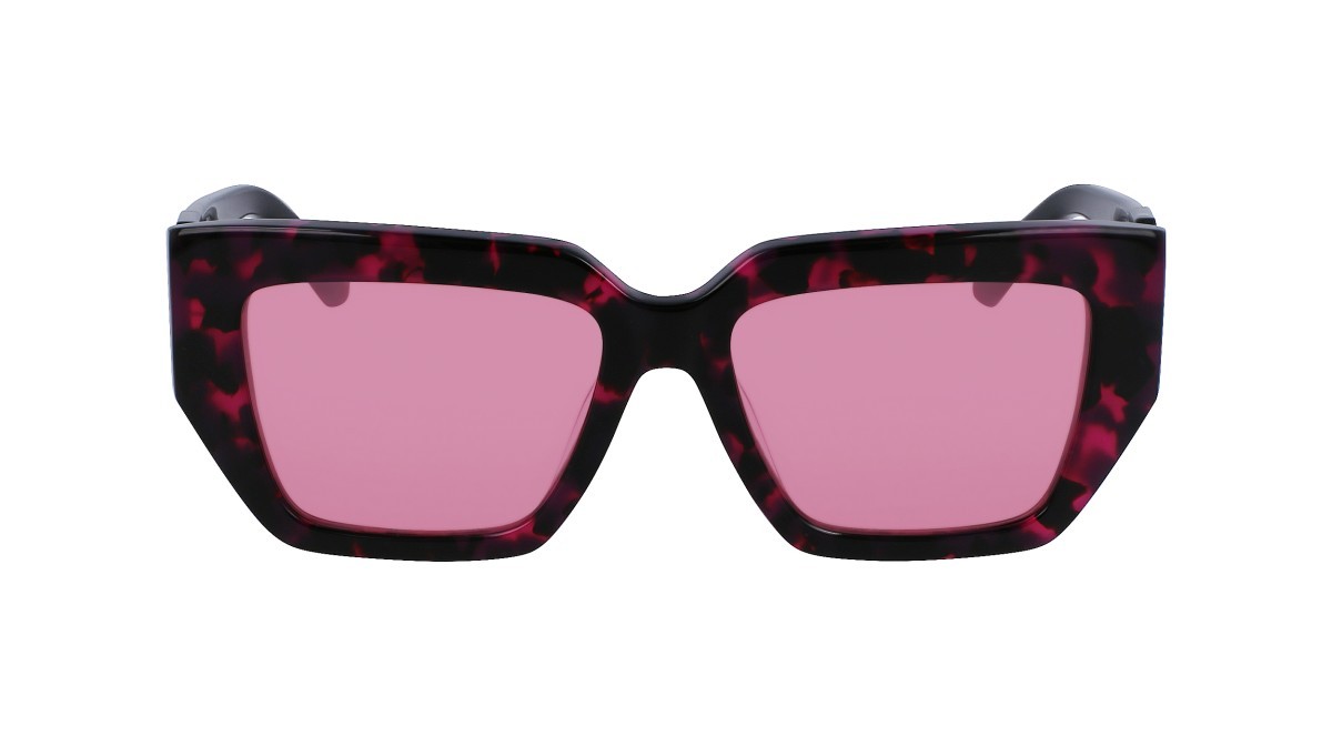 Sonnenbrillen Calvin Klein Jeans CKJ23608S (234) farbe pink havana form schmetterling gläser solid pink