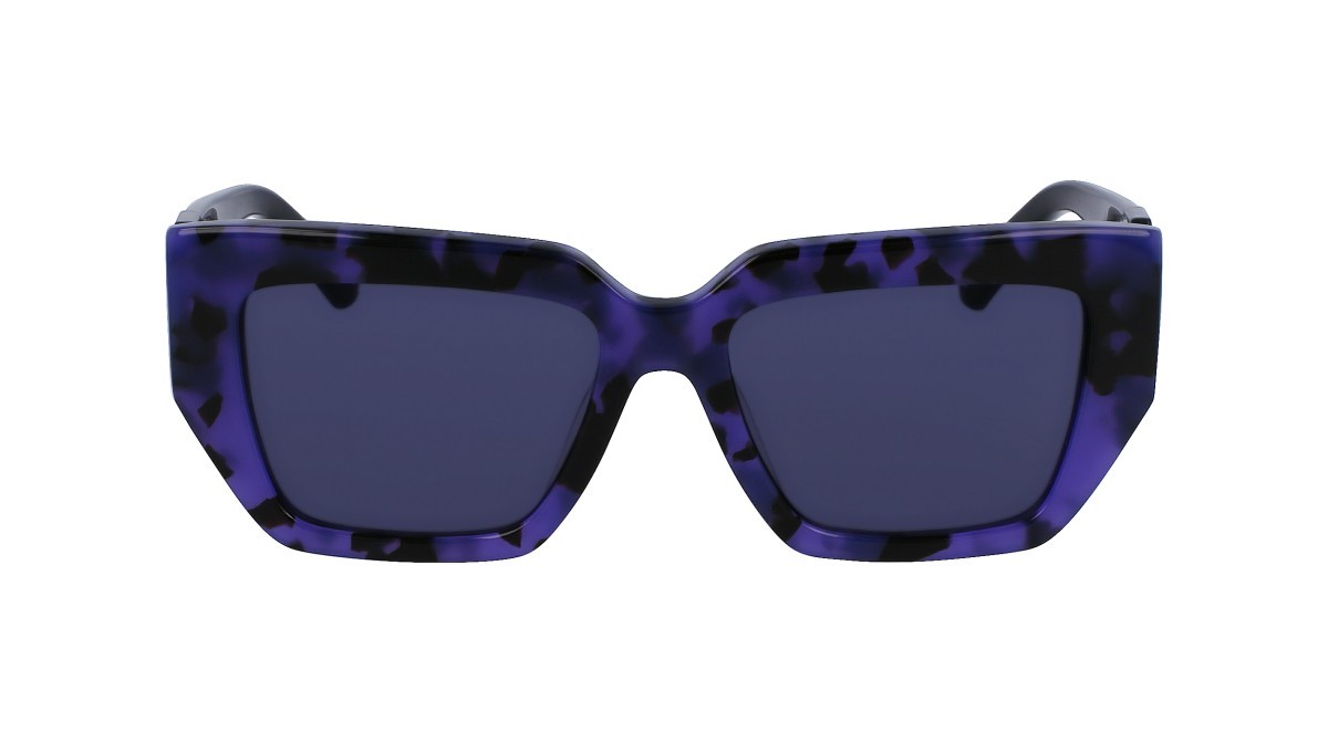 Sonnenbrillen Calvin Klein Jeans CKJ23608S (238) farbe violet havana form schmetterling gläser solid blue