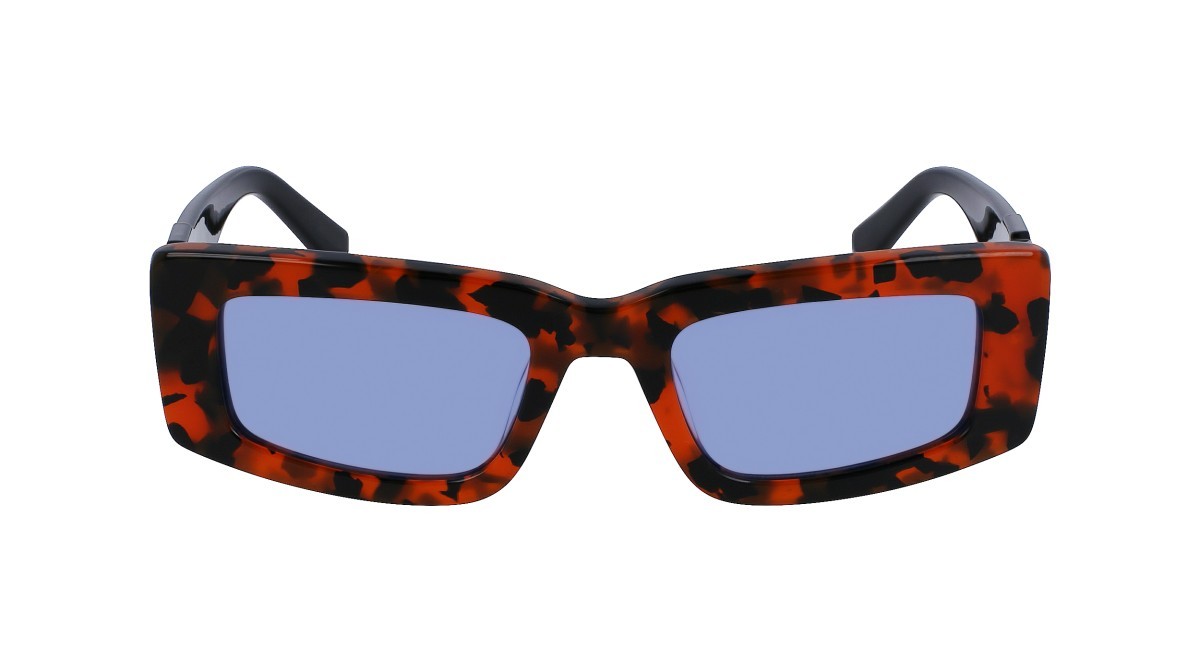 Sonnenbrillen Calvin Klein Jeans CKJ23609S (239) farbe orange havana form rechteckig gläser solid blue
