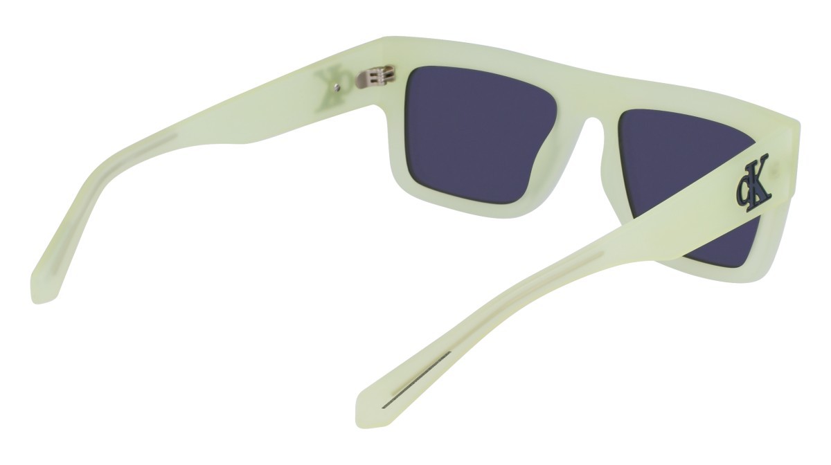 Sonnenbrillen Calvin Klein Jeans CKJ23642S (745) farbe lime form rechteckig gläser solid grey