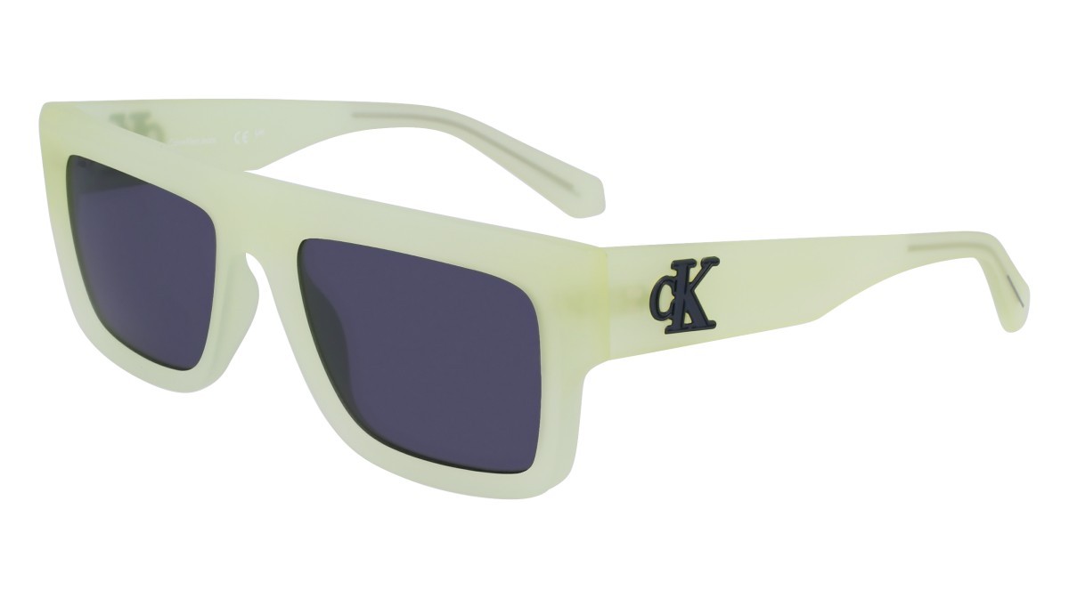 Sonnenbrillen Calvin Klein Jeans CKJ23642S (745) farbe lime form rechteckig gläser solid grey