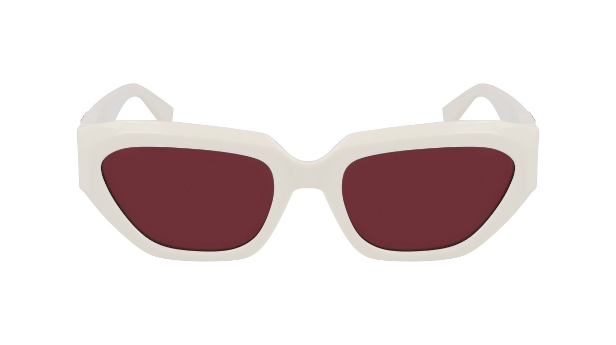 Sonnenbrillen Calvin Klein Jeans CKJ23652S (100) farbe ivory form rechteckig gläser solid burgundy
