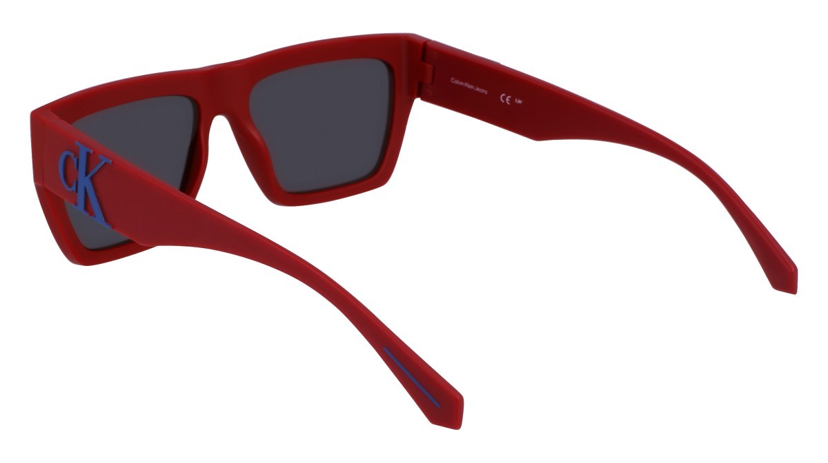 Sonnenbrillen Calvin Klein Jeans CKJ23653S (600) farbe red form rechteckig gläser solid grey