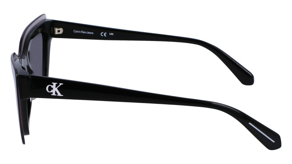 Sonnenbrillen Calvin Klein Jeans CKJ23656S (001) farbe black crystal form cat-eye gläser solid grey