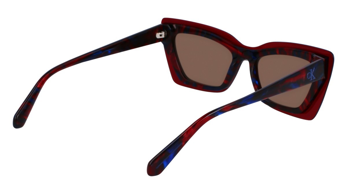 Sonnenbrillen Calvin Klein Jeans CKJ23656S (602) farbe havana red blue form cat-eye gläser solid brown