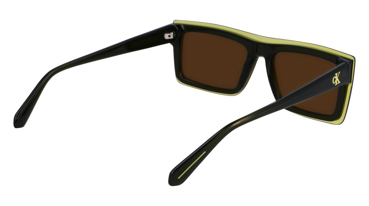 Sonnenbrillen Calvin Klein Jeans CKJ23657S (745) farbe lime form rechteckig gläser solid olive