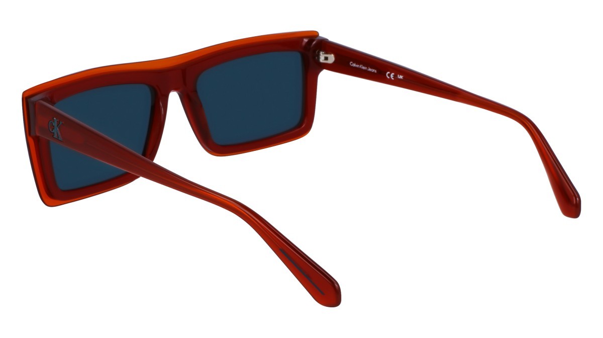 Sonnenbrillen Calvin Klein Jeans CKJ23657S (820) farbe orange/red form rechteckig gläser solid petrol