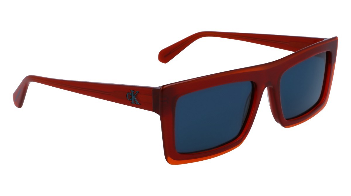 Sonnenbrillen Calvin Klein Jeans CKJ23657S (820) farbe orange/red form rechteckig gläser solid petrol