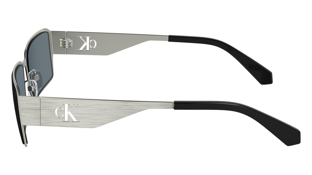 Sonnenbrillen Calvin Klein Jeans CKJ24206S (044) farbe silver form rechteckig gläser solid light grey