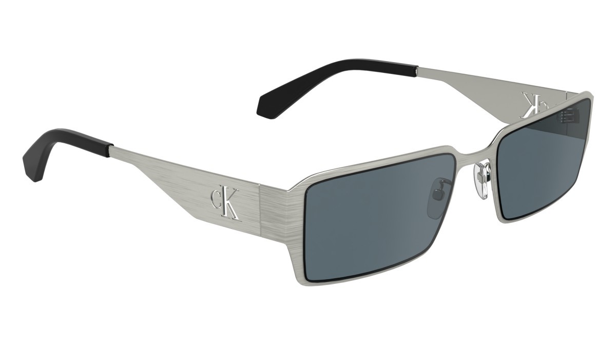 Sonnenbrillen Calvin Klein Jeans CKJ24206S (044) farbe silver form rechteckig gläser solid light grey