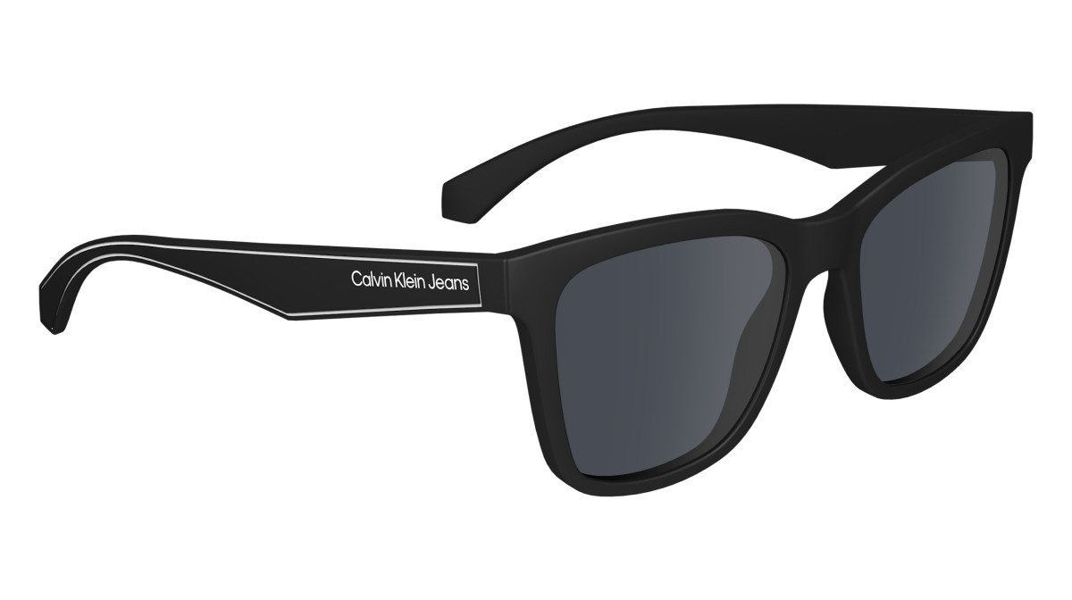 Sonnenbrillen Calvin Klein Jeans CKJ24301S (001) farbe black form rechteckig gläser solid smoke