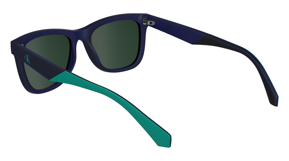 Sonnenbrillen Calvin Klein Jeans CKJ24302S (400) farbe blue form rechteckig gläser solid  green flash mirror