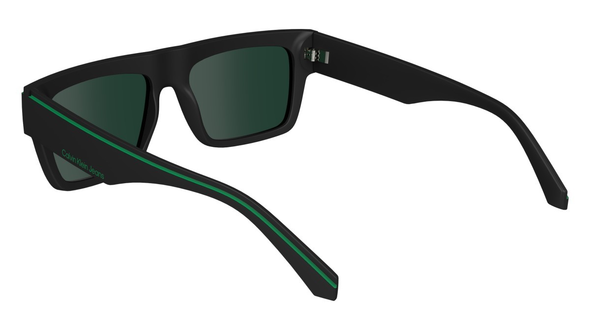 Sonnenbrillen Calvin Klein Jeans CKJ24603S (002) farbe matte black form rechteckig gläser solid green