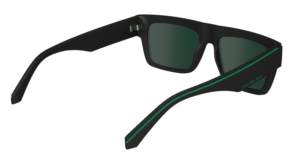 Sonnenbrillen Calvin Klein Jeans CKJ24603S (002) farbe matte black form rechteckig gläser solid green