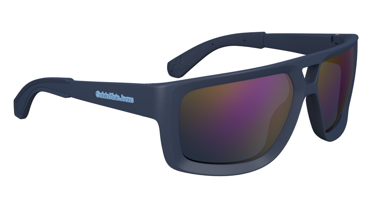 Sonnenbrillen Calvin Klein Jeans CKJ24605S (460) farbe avio form rechteckig gläser solid blue w blue mirror