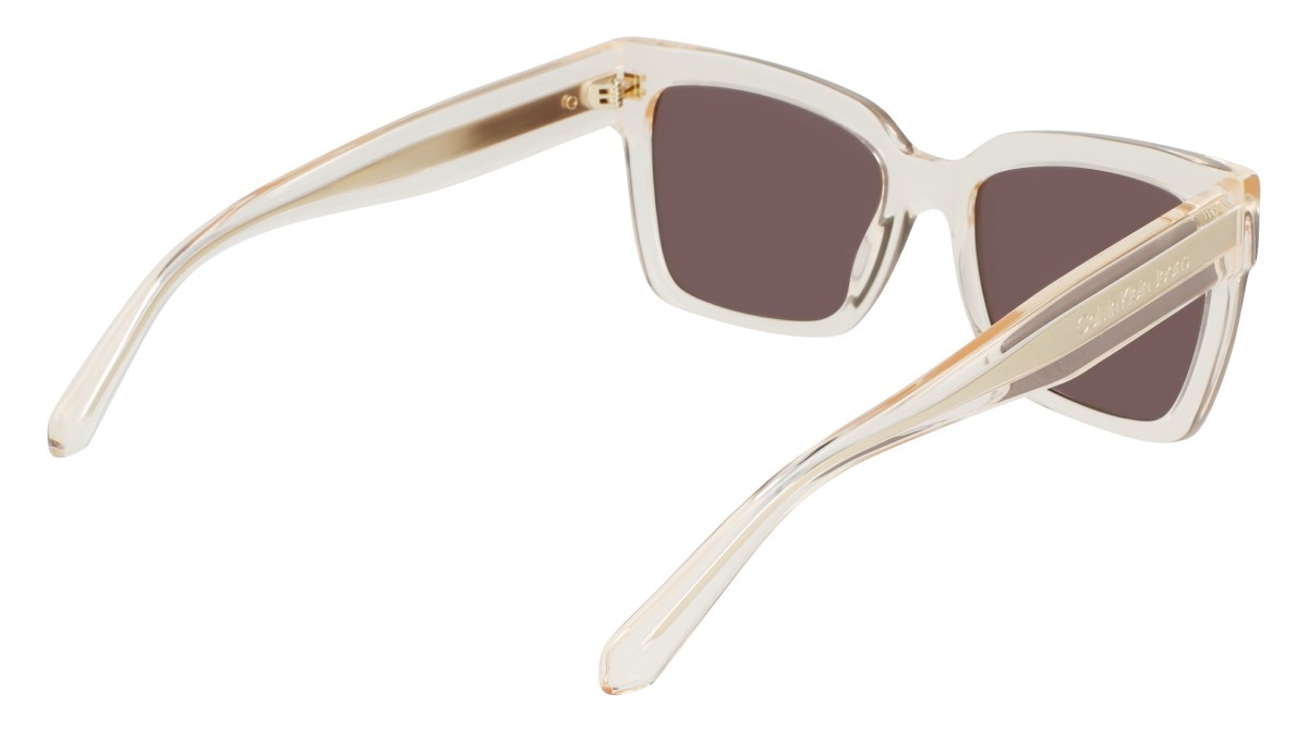 Sonnenbrillen Calvin Klein Jeans CKJ24606S (011) farbe crystal to rose form rechteckig gläser solid grey