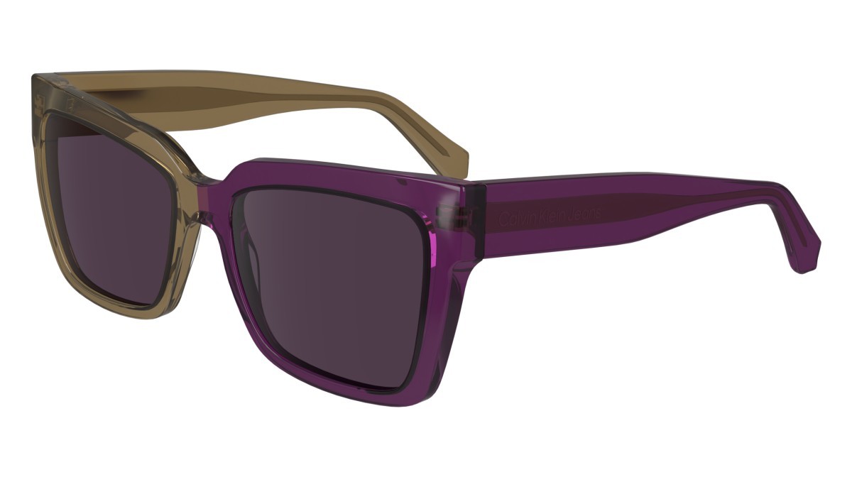 Sonnenbrillen Calvin Klein Jeans CKJ24606S (208) farbe brown to violet form rechteckig gläser solid violet