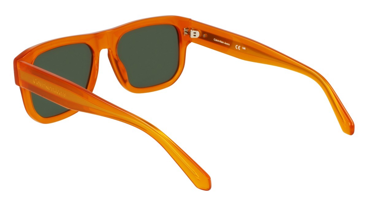 Sonnenbrillen Calvin Klein Jeans CKJ24607S (201) farbe brown to havana form rechteckig gläser solid green