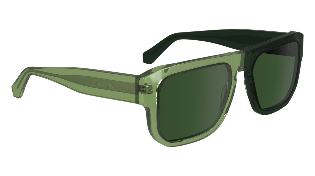 Sonnenbrillen Calvin Klein Jeans CKJ24607S (305) farbe green to dark green form rechteckig gläser solid green