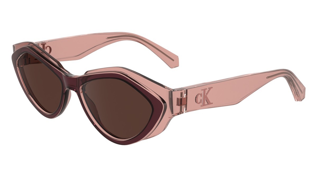 Sonnenbrillen Calvin Klein Jeans CKJ24621S (605) farbe burgundy/blush form rechteckig gläser solid burgundy