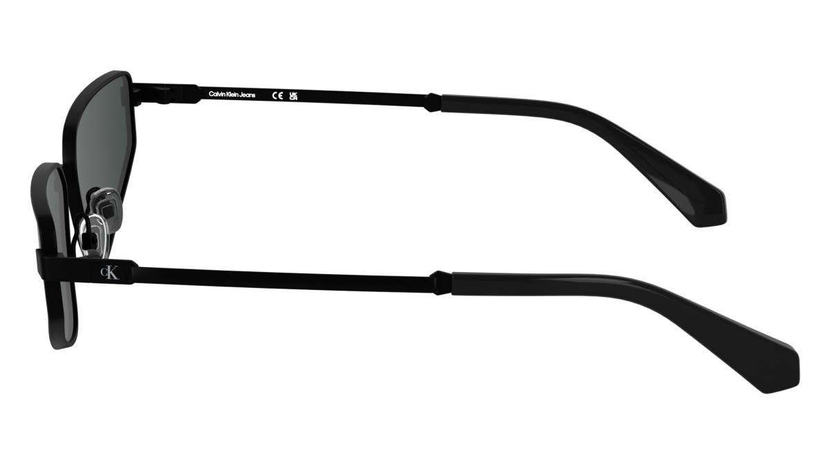 Occhiali da sole Calvin Klein Jeans CKJ25200S (002) colore matte black forma cat eye lenti solid grey