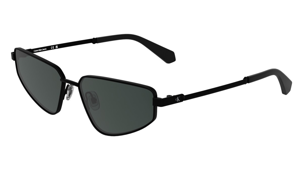 Occhiali da sole Calvin Klein Jeans CKJ25200S (002) colore matte black forma cat eye lenti solid grey