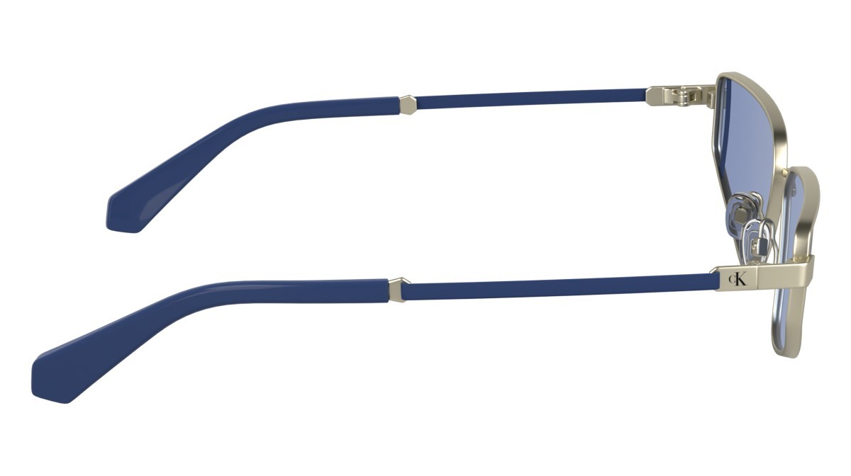 Sonnenbrillen Calvin Klein Jeans CKJ25200S (718) farbe matte light gold form cat-eye gläser solid blue