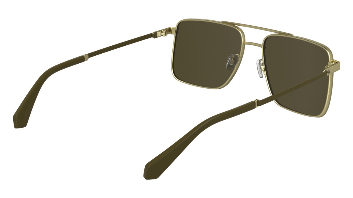 Sonnenbrillen Calvin Klein Jeans CKJ25201S (717) farbe matte gold form aviator gläser solid brown