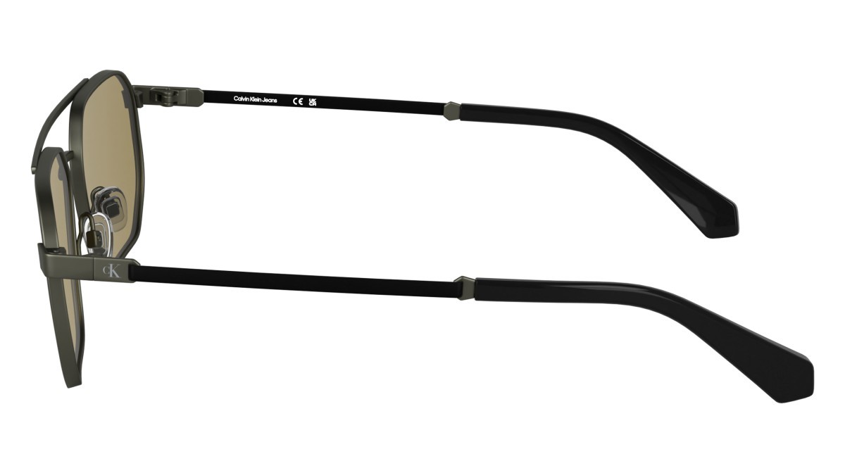 Sunglasses Calvin Klein Jeans CKJ25202S (014) color matte dark gunmetal shape rectangular lenses solid orange