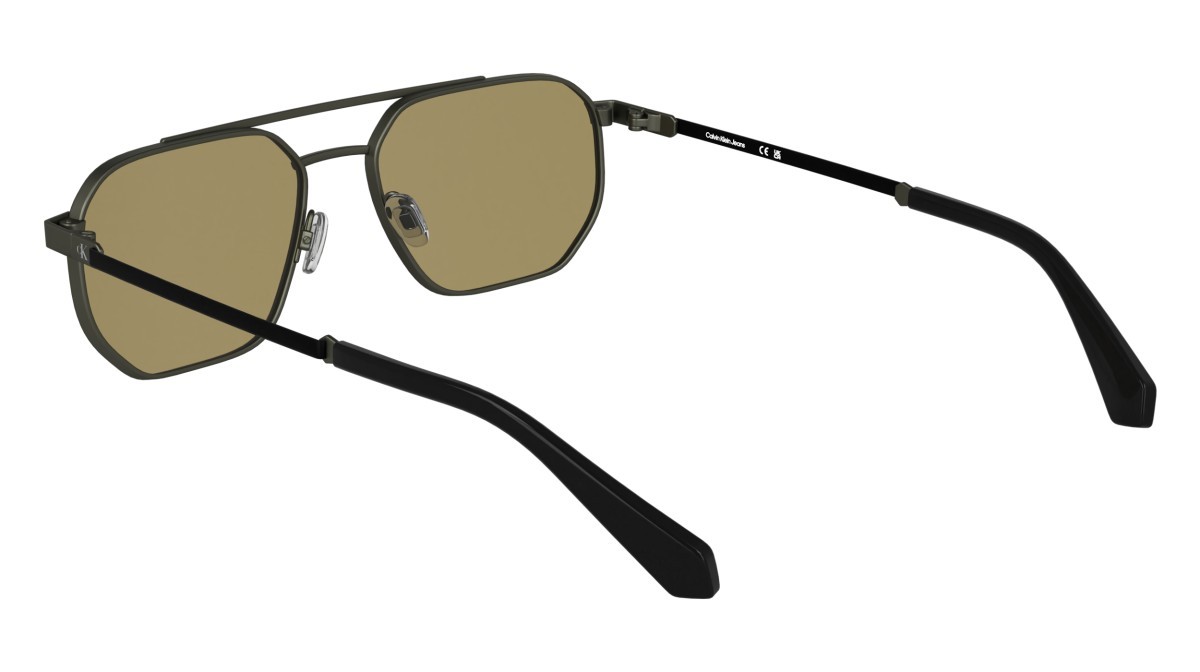 Sunglasses Calvin Klein Jeans CKJ25202S (014) color matte dark gunmetal shape rectangular lenses solid orange
